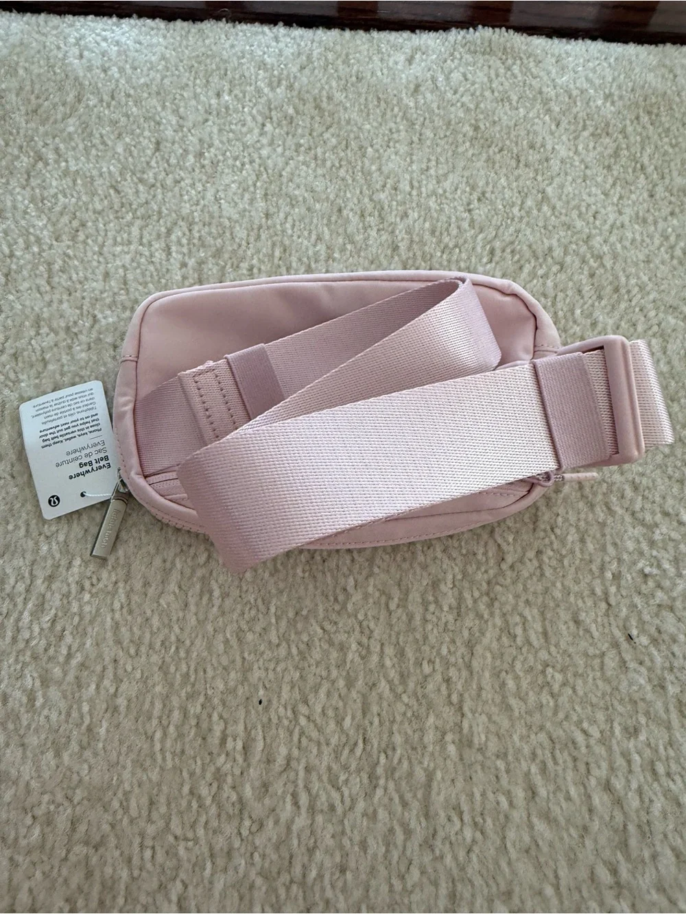lululemon athletica Light Pink Cosmetic Pouch with Silver Logo